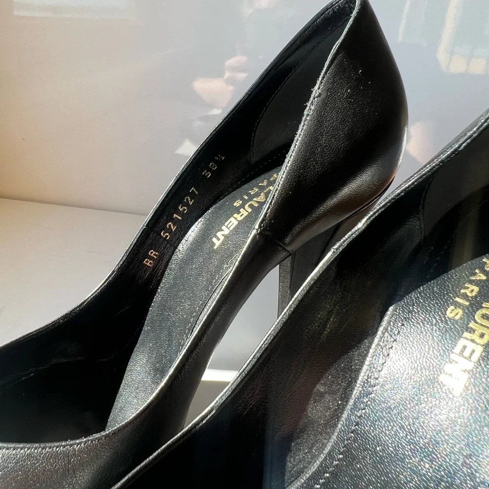 Saint Laurent Era 110 Black Leather Pumps - Picture 8 of 8